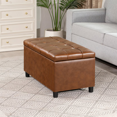 Banc de rangement avec repose-pieds 32 po