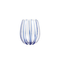 Vietri Stripe Stemless Wine Red