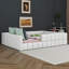 Lit tapissier en laine, structure de lit de jour doux avec garde-corps pour chambre d'enfants adultes-131080971