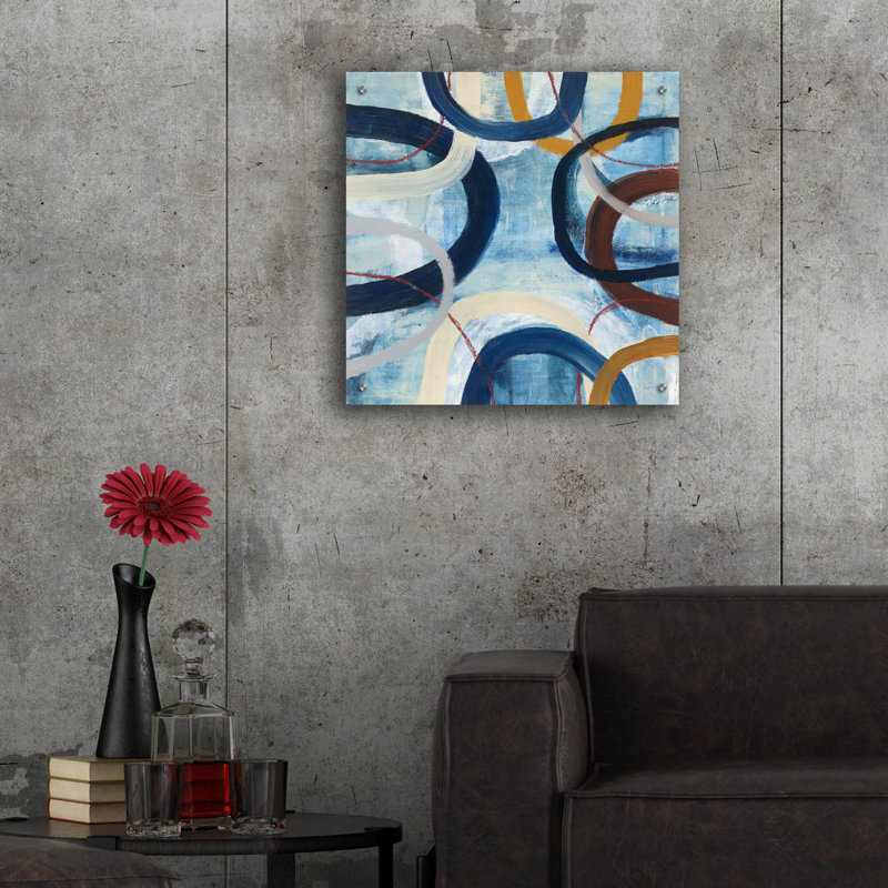 Art mural en verre épique «Dwell 2» par Cheryl Warrick, 24 po x 24 po