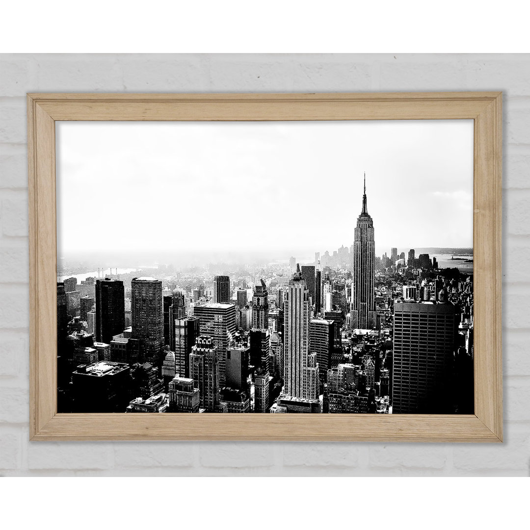 New York Empire State Skyline Schwarz und Weiß - Einzelne Bilderrahmen Kunstdrucke