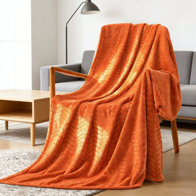 Jeté en flanelle brossée douce avec motif à chevrons, douillette en molleton pour canapé, chaise ou lit, jeté décoratif léger et chaud