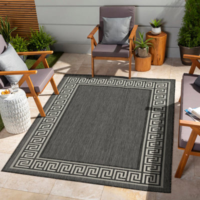 Sunshine GC_HAR2002 Anthracite 5 Ft. 3 In. X 7 Ft. 3 In. Indoor/Outdoor Area Rug