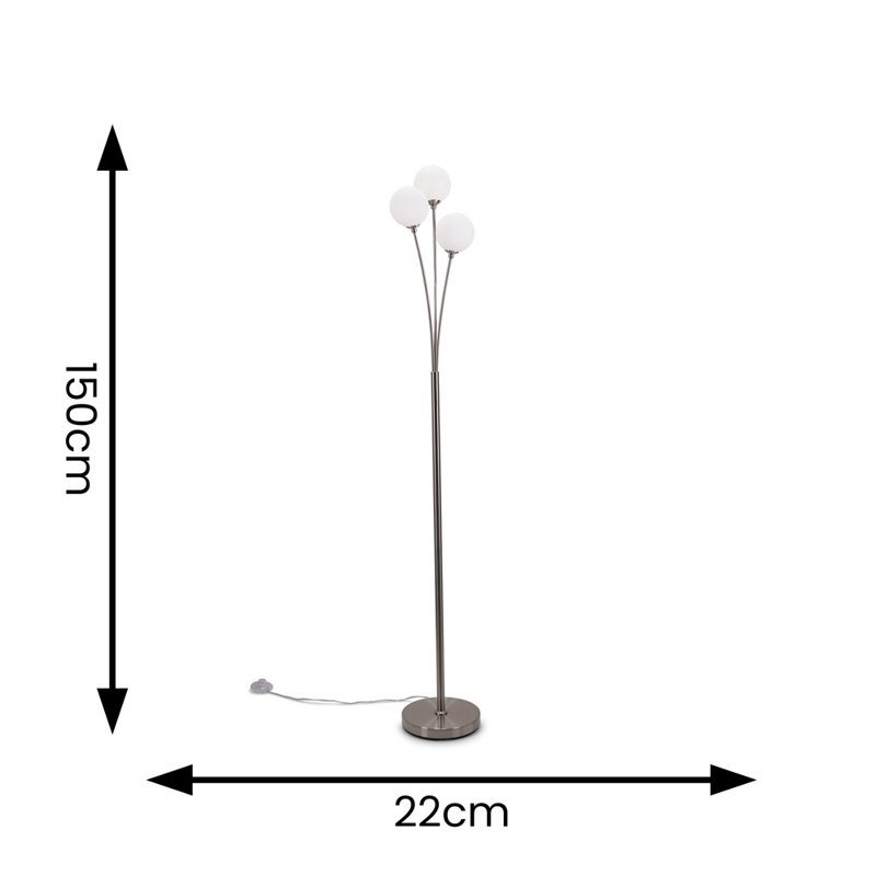 Raitcho 150cm Traditional Floor Lamp, Chrome