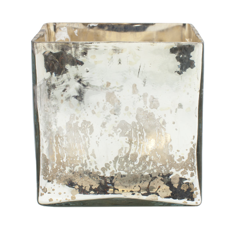 Vase cubique en verre de mercure Elderen