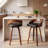 Bar Stools Set of 2, Swivel Bar Height Stools with Low Back, Wood Bar Chairs with Soft Cushion Seat-1604587531