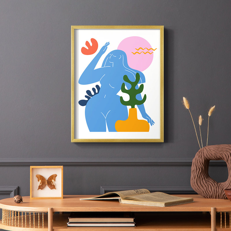 Matisse CDXLVII, reproduction encadrée - bois massif, Cadre doré simple, H 28 po x l 22 po