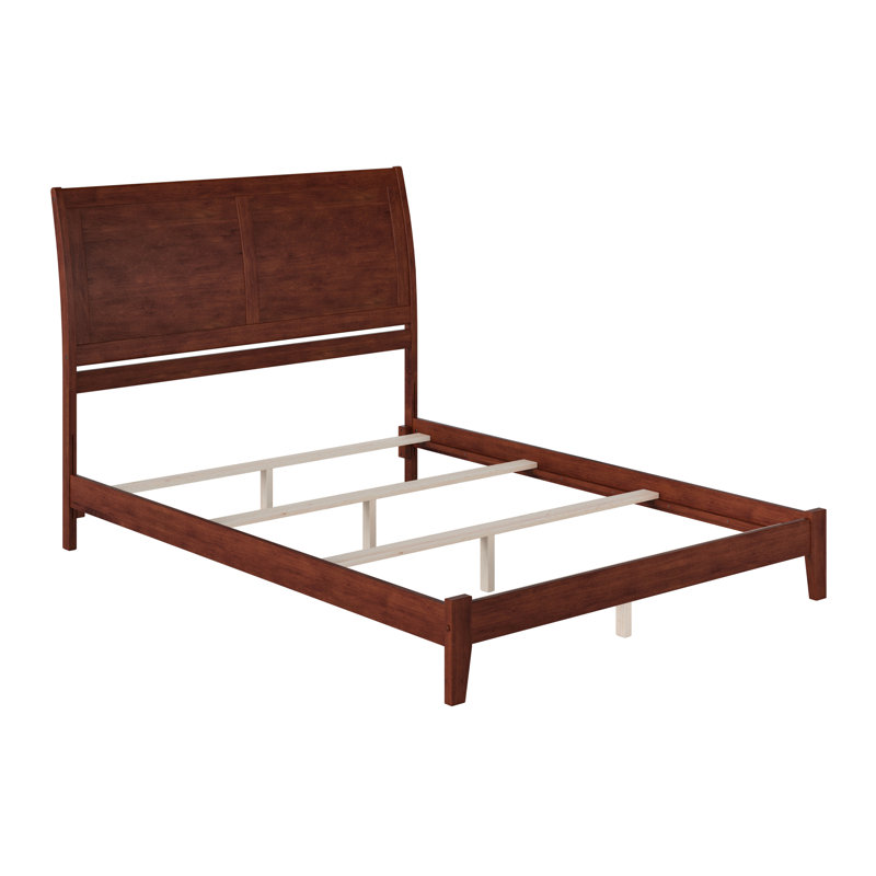 Nystead Solid Wood Foundation Bed, Queen, Walnut