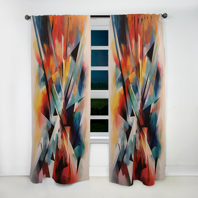 Bellanger Blue Abstracted Fractals And Dimensions Iv Abstract Curtain Velvet Room Darkening 1 Panel