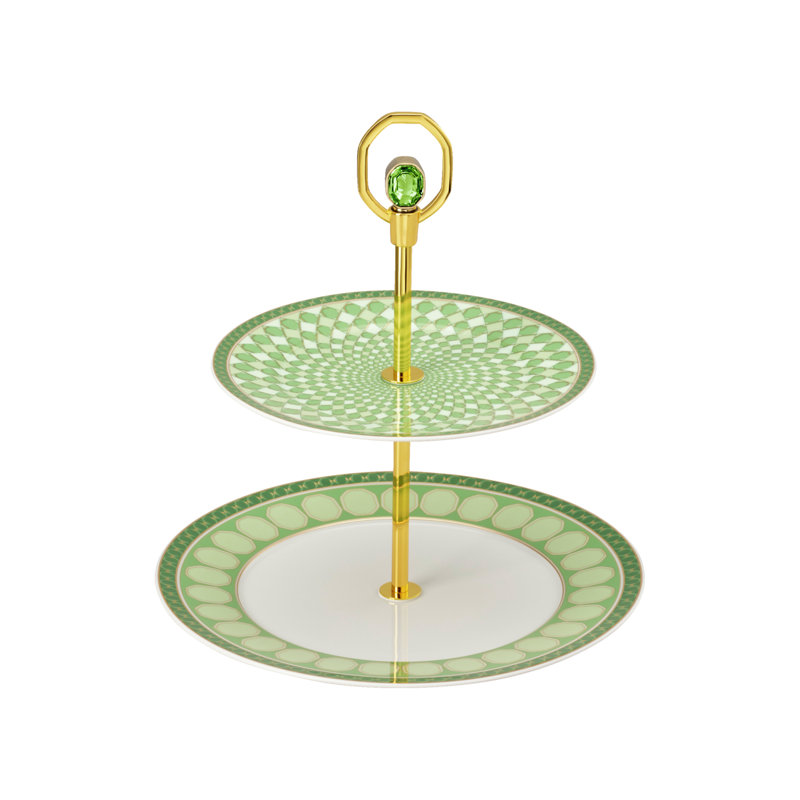 Swarovski Signum - Etagere 2 Tiers 10 In H Fern Green, Green