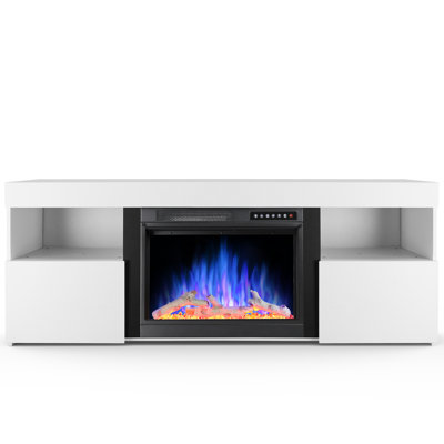  60" Fireplace TV Stand With Electric Fireplace,Remote ,Timer & Adjustable Led Flame