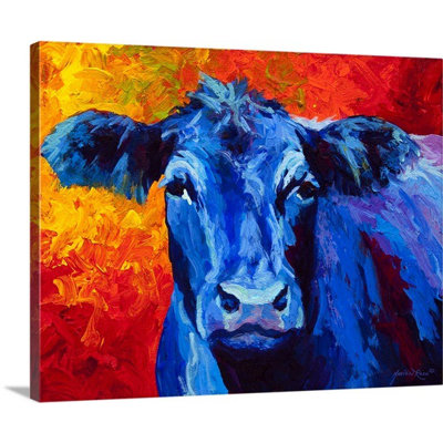 «Blue Cow», reproduction d'art sur toile tendue