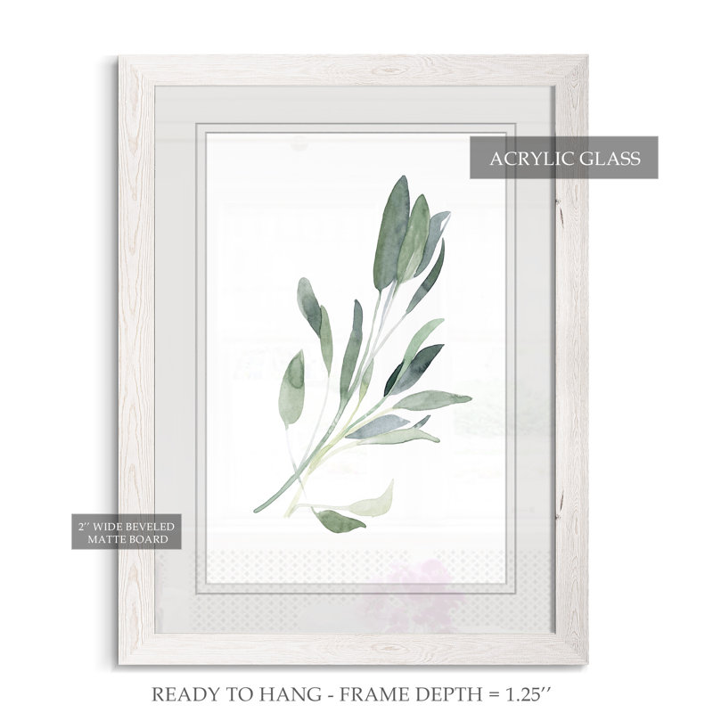 « simple sage i »-cadre photo imprimé sur verre, H 28 po x l 38 po x 1,25 po, Encadré imprimé blanc