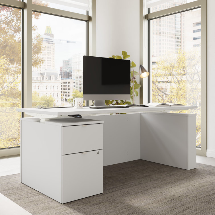Bush Business Furniture Stratus 72W X 30D Eletric Height Adjustable Standing Desk With File Cabinet