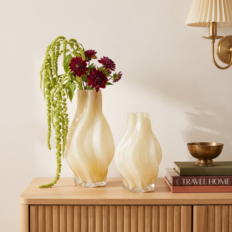 Glass Table Vase - Set of 2, Yellow