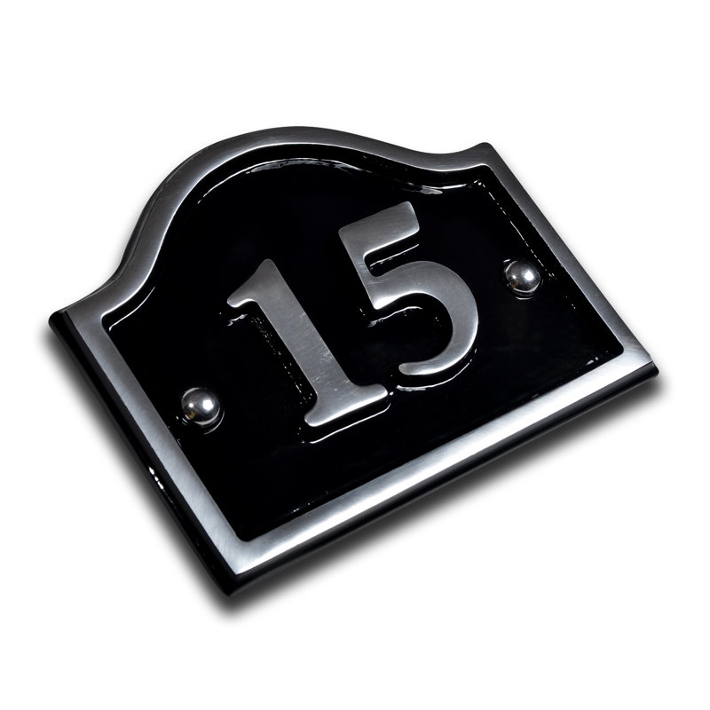 Jaclynn 11.5cm H Reflective Metal House Number, 15