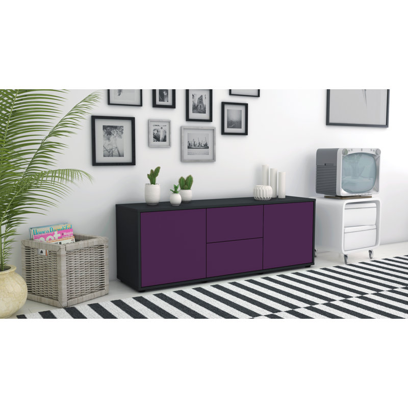 Fredrick TV Stand, Purple / Matte Anthracite