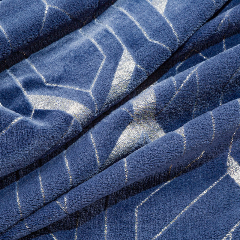 Polyester Geometric Shapes Bedspread, Blue