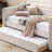 Luxurious 1Pc Modern Daybed Pull Out Trundle Button Tufted Nailhead Trim Bedroom Living Room Furniture-1373241394