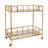 Craner Metal and Glass Two-Tier Bar Cart with Decorative Frame and Rolling Casters for Stylish Serving and Storage