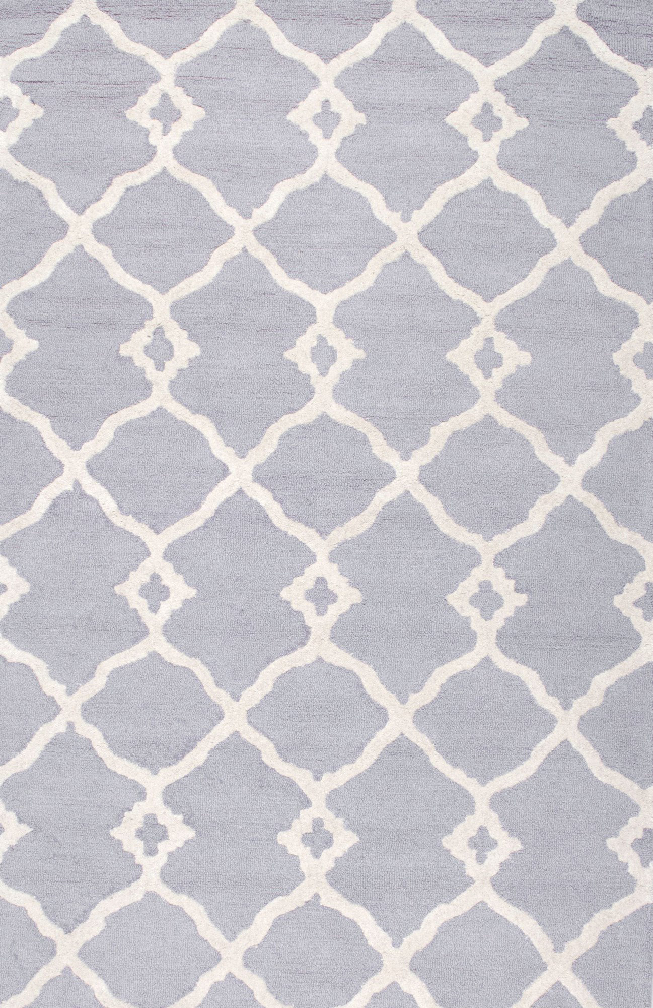 Wrought Studio™ Simonds Light Grey Lydia Trellis Area Rug | Wayfair
