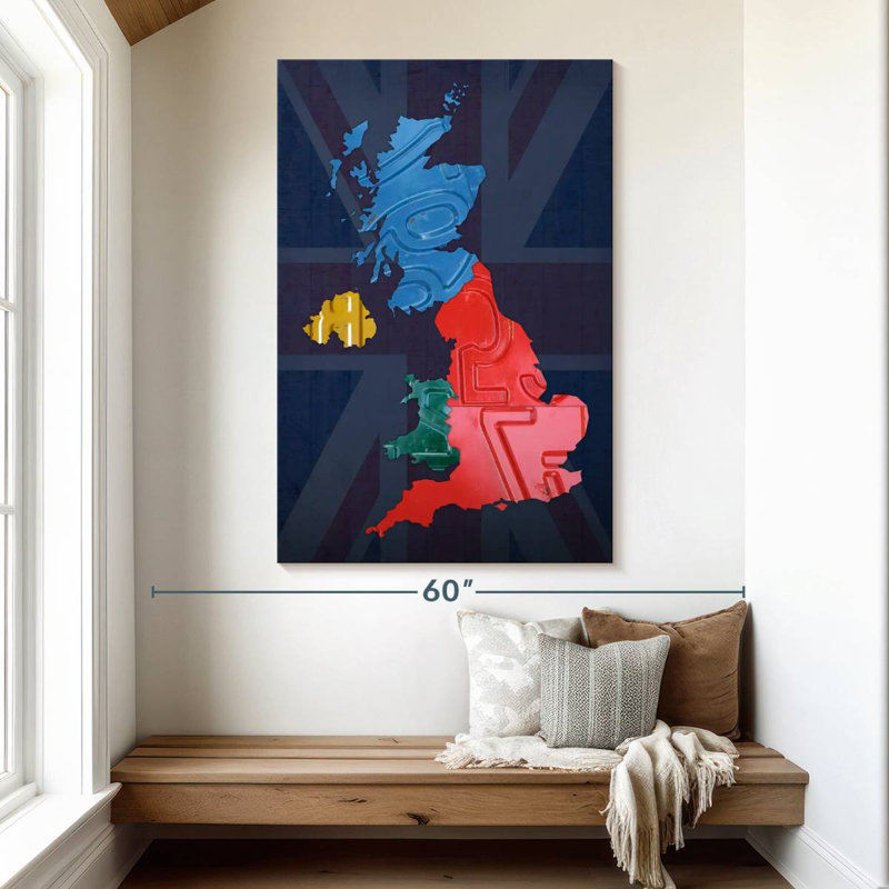 Aliaz UK Map, 51" H x 34" W