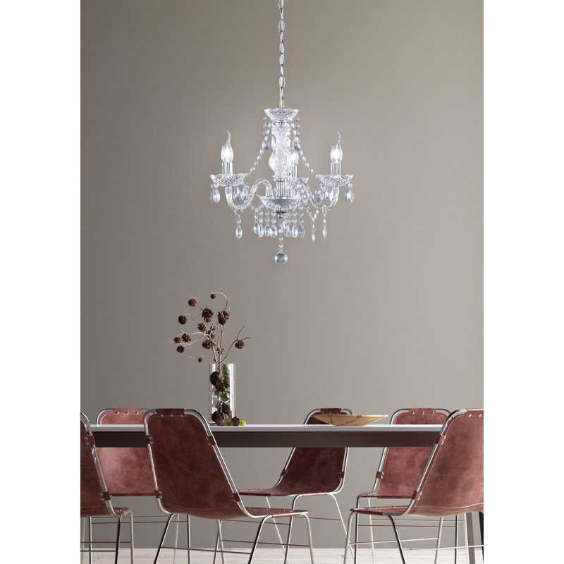 Gilkey 3 -Light Dimmable Candle Style Chandelier, Clear