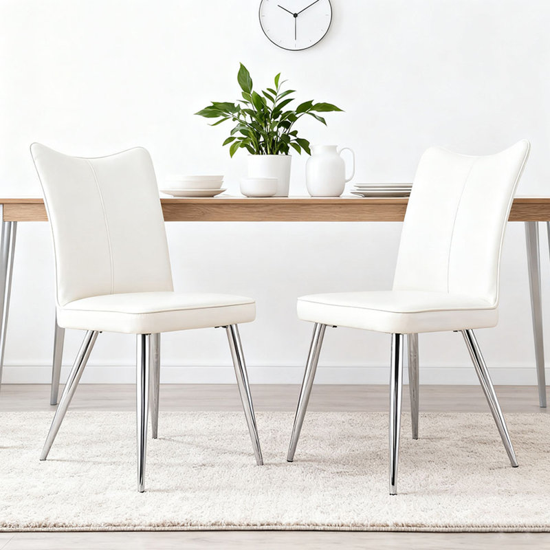 Set of 2 Modern Upholstered Dining Chairs