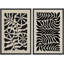 Abstrait botanique noir abstrait floral botanique - ensemble de 2 impressions-92285192-119460604-92285191