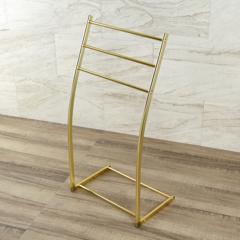 Kingston Brass Edenscape Freestanding 3-Bar Towel Rack, Brushed Brass