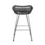Tabourets de bar élégants avec coussin gris, 2 sièges d'extérieur et 38,56 po Cadre haut