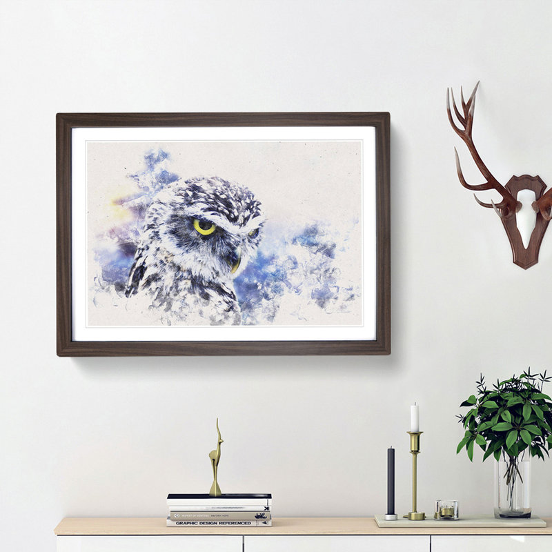 Owl in Nepal - Framed Print, Walnut Framed, 62cm H x 87cm W x 2cm D