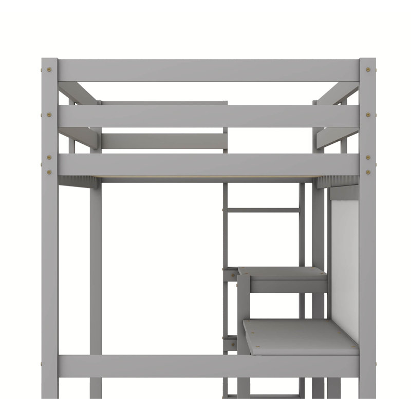 Hermino Kids Loft Bed, Twin, Gray