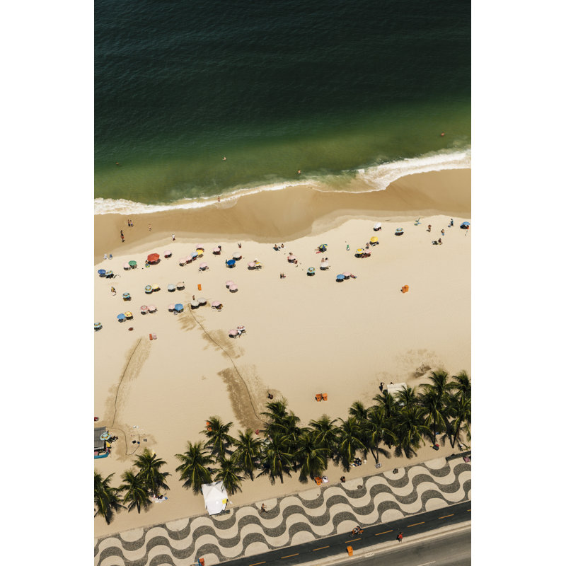 Aerial View Of Copacabana Beach, Rio De Janeiro, Brazil by Travel_Motion - Print, 122cm H x 81cm W