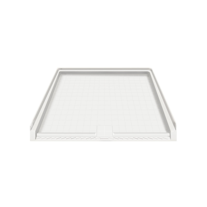 Base de douche 63,5" x 37,75" à simple seuil, Blanc