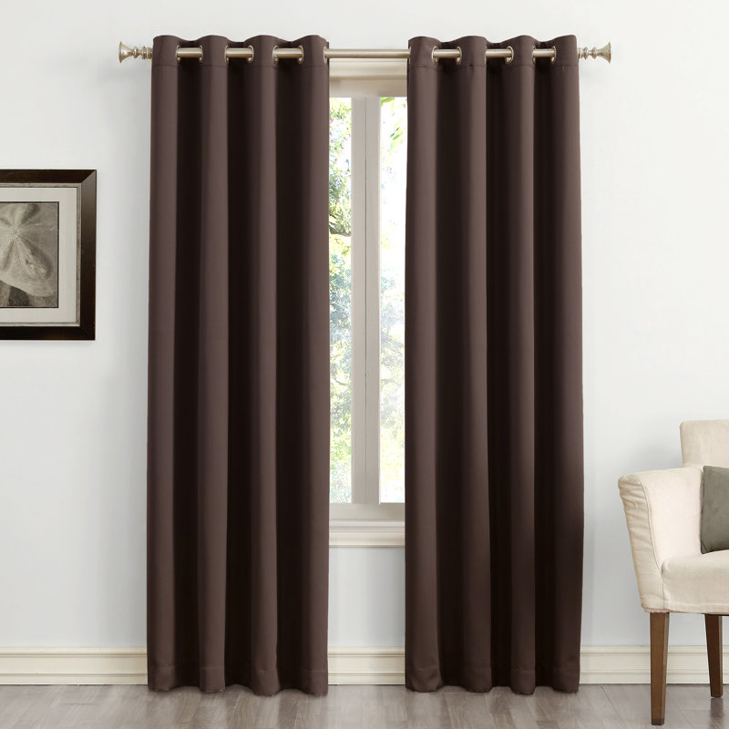 Burrier Wayfair Basics Blackout Grommet Curtain Panel, 54" W x 108" L, Chocolate