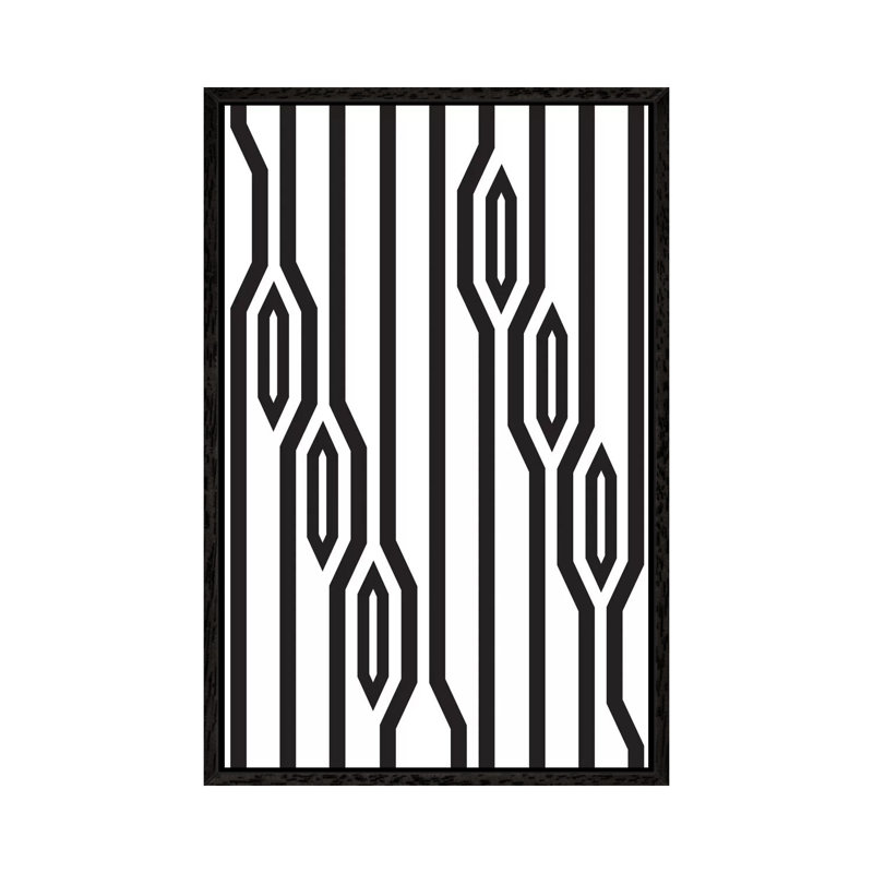 Vertical Lines 1 Piece Wall Art on Canvas, 152.5 cm H x 101.5 cm W, Black Framed