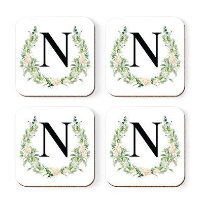 Verre à café sous-verre de jardin monogramme initiale B