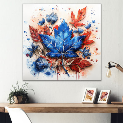 Blue And Red Toronto Maple Leaf Colours - Sport Hockey Wall Art