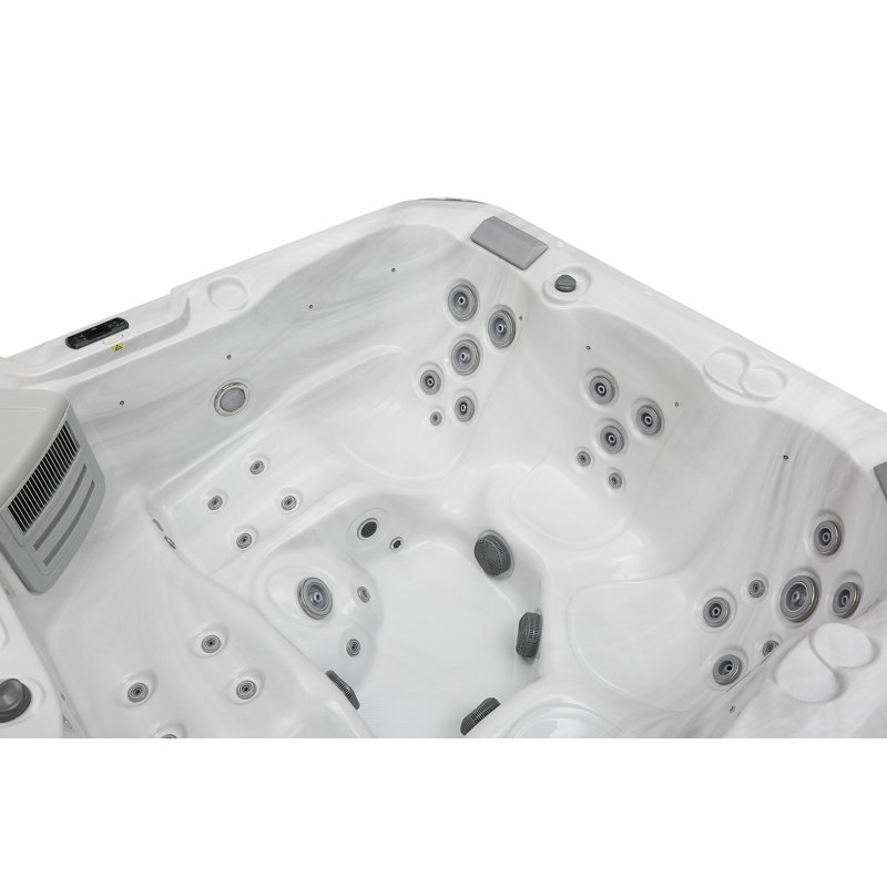 5-Person White Acrylic Lounger Spa with 41 Jets