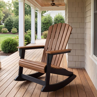 Benno Adirondack Rocking Chair, Black