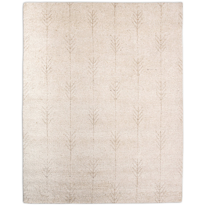 Wool Oriental Area Rug in Ivory, Rectangle 8' x 10'