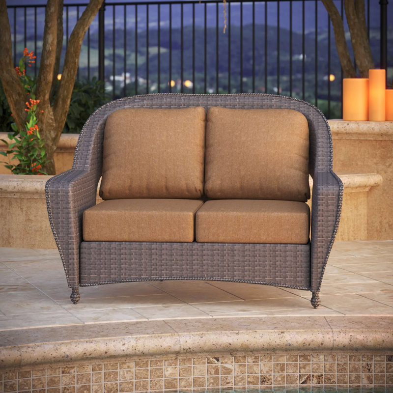 Indoor/Outdoor Sunbrella® Seat/Back Cushion, Canvas Heather Beige Sunbrella® Canvas