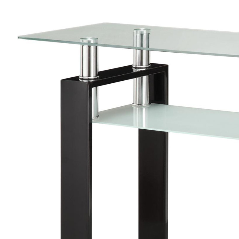 Iginio 47.6'' W Console Table with Glass Top, Black
