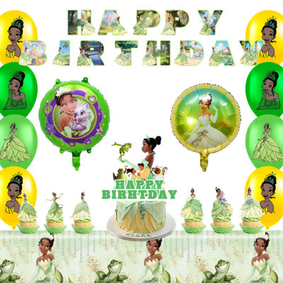 29 pièces d'articles de fête d'anniversaire La Princesse et la grenouille