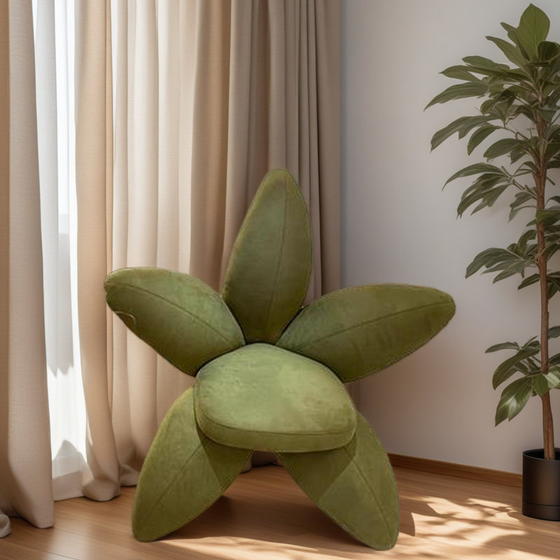 Luxury Creative Flower-shaped Leisure Chair., Green
