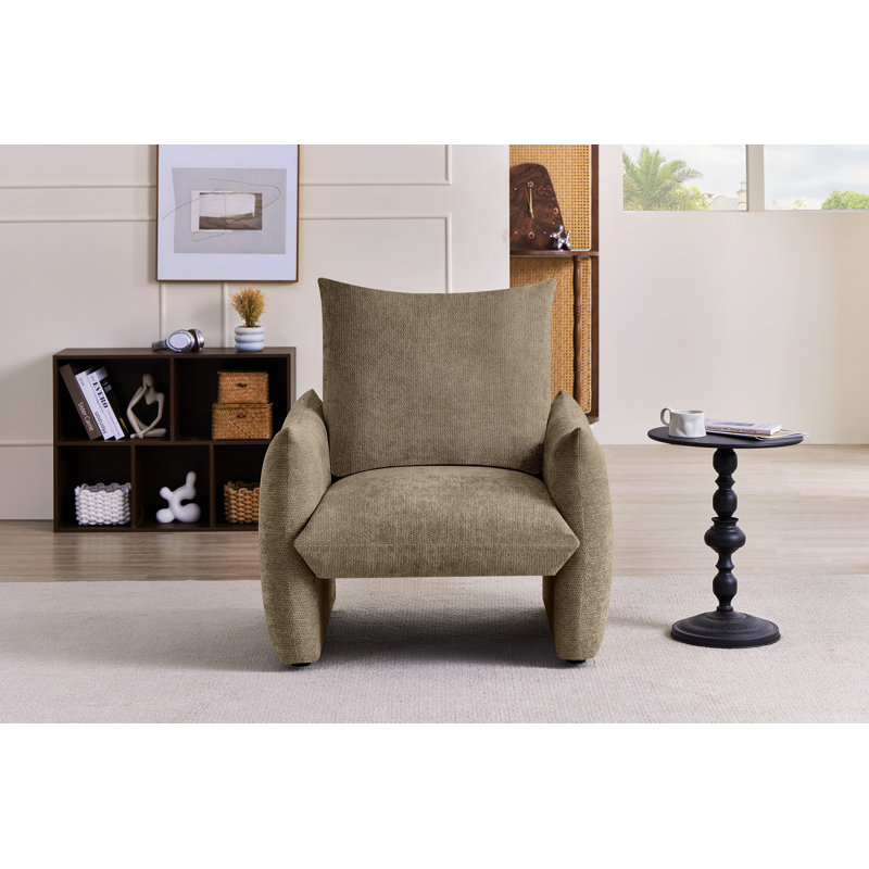 Fauteuil d'appoint en chenille Cocoon, Brun