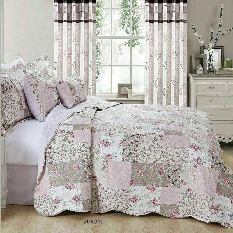 Powe Polyester Floral Bedspread, 185 x 240 cm