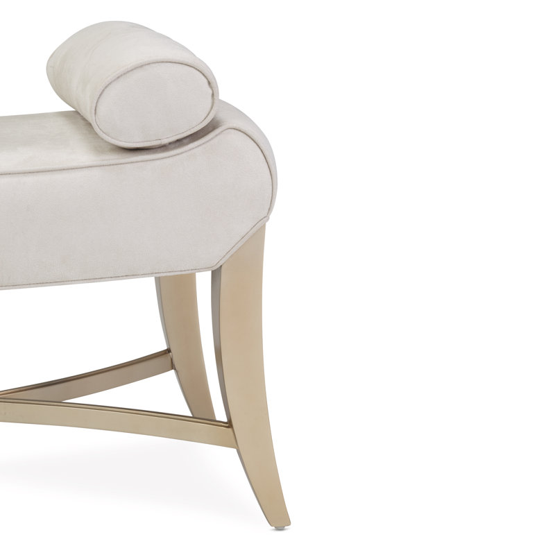 Malibu Crest Upholstered Bench, White/Chardonnay