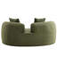 Causeuse incurvée 66,93 pouces à compression complète et éponge verte, tissu en velours de peluche, canapé compact sans assemblage pour petits espaces et appartements, capacité de 350 lb-1496809184